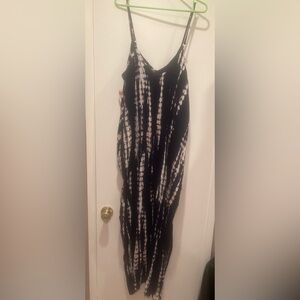 Blue with white Tie-Dye Maxi Dress